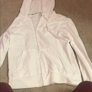 Victoria’s Secret pink zip up hoodie white